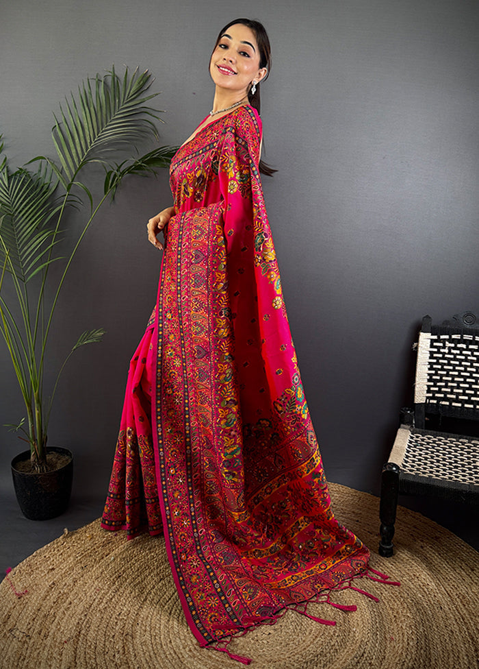 Multicolor Spun Silk Saree With Blouse Piece