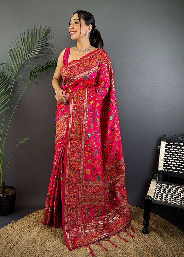 Multicolor Spun Silk Saree With Blouse Piece