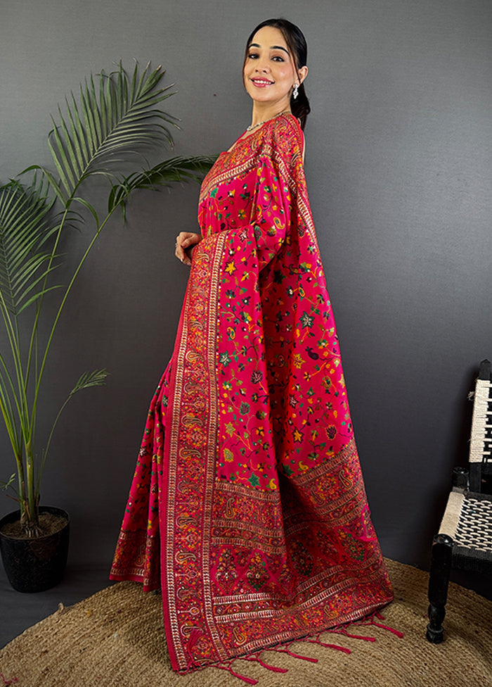Multicolor Spun Silk Saree With Blouse Piece