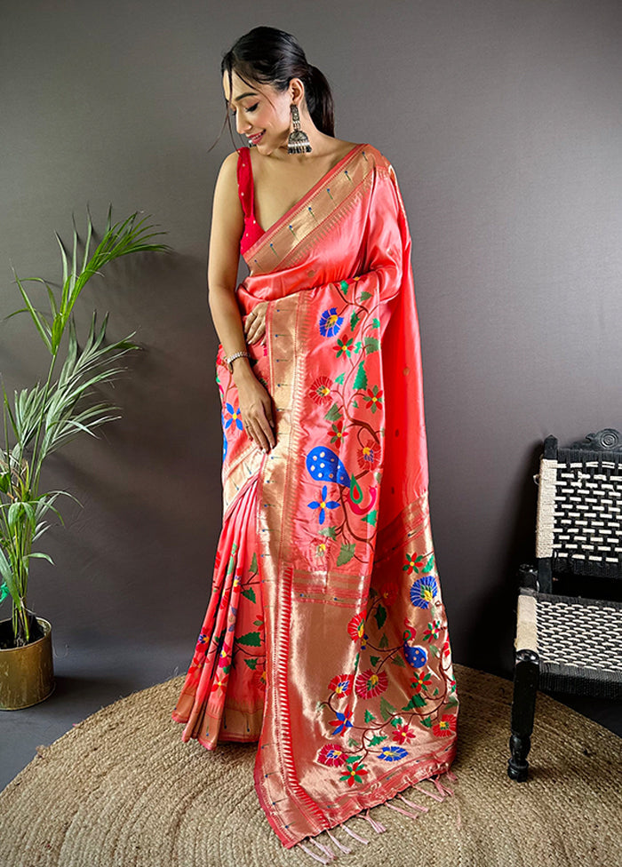 Multicolor Spun Silk Saree With Blouse Piece