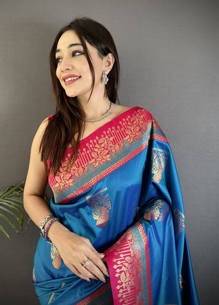 Multicolor Spun Silk Saree With Blouse Piece