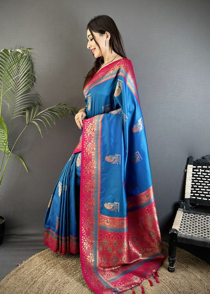 Multicolor Spun Silk Saree With Blouse Piece
