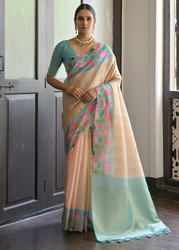 Firoza Banarasi Silk Saree With Blouse Piece