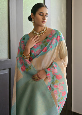 Firoza Banarasi Silk Saree With Blouse Piece