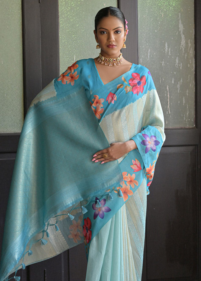 Firoza Banarasi Silk Saree With Blouse Piece