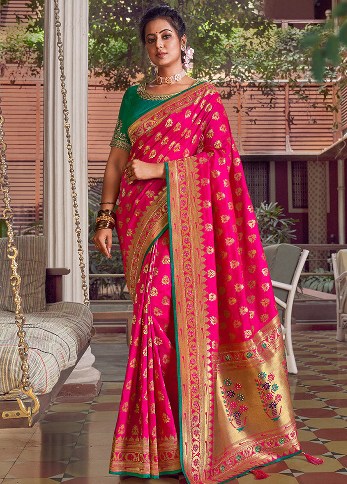 Rani Spun Silk Saree With Blouse Piece - Indian Silk House Agencies