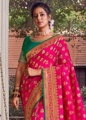 Rani Spun Silk Saree With Blouse Piece - Indian Silk House Agencies