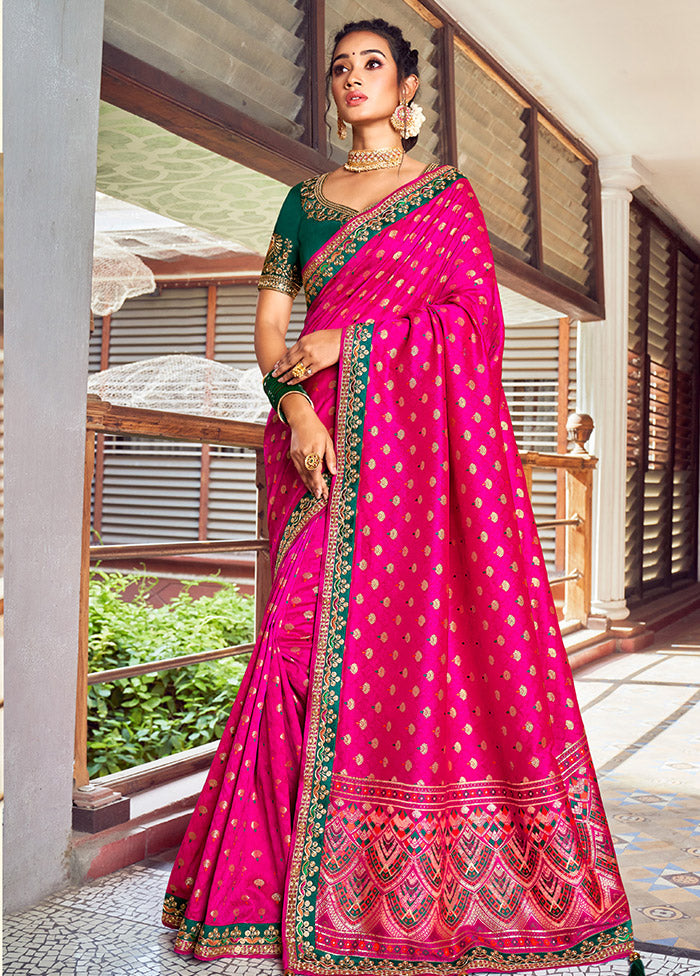 Rani Spun Silk Saree With Blouse Piece - Indian Silk House Agencies