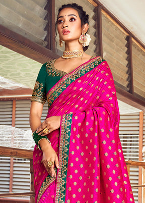 Rani Spun Silk Saree With Blouse Piece - Indian Silk House Agencies