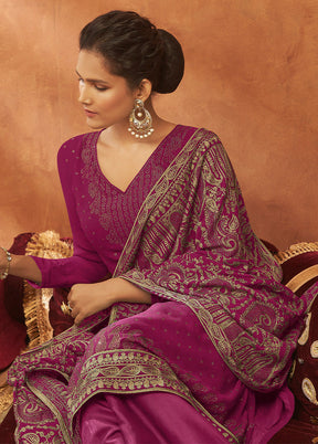 3 Pc Pink Unstitched Pure Georgette Suit Set VDSOT14082024 - Indian Silk House Agencies