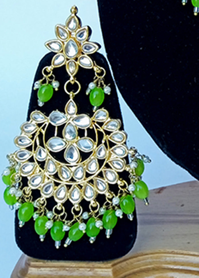 Green Alloy Cz Stone Jewellery Set