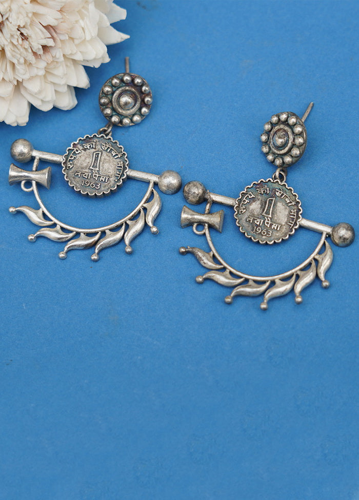 Handcrafted Silver Tone Brass Earrings - Indian Silk House Agencies