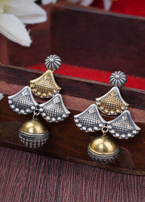 Handcrafted Dual Tone Brass Earrings - Indian Silk House Agencies