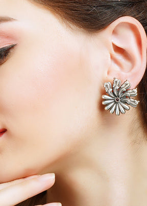 Handcrafted Silver Stud Earrings - Indian Silk House Agencies