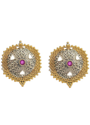 Handcrafted Dual Tone Brass Earrings - Indian Silk House Agencies