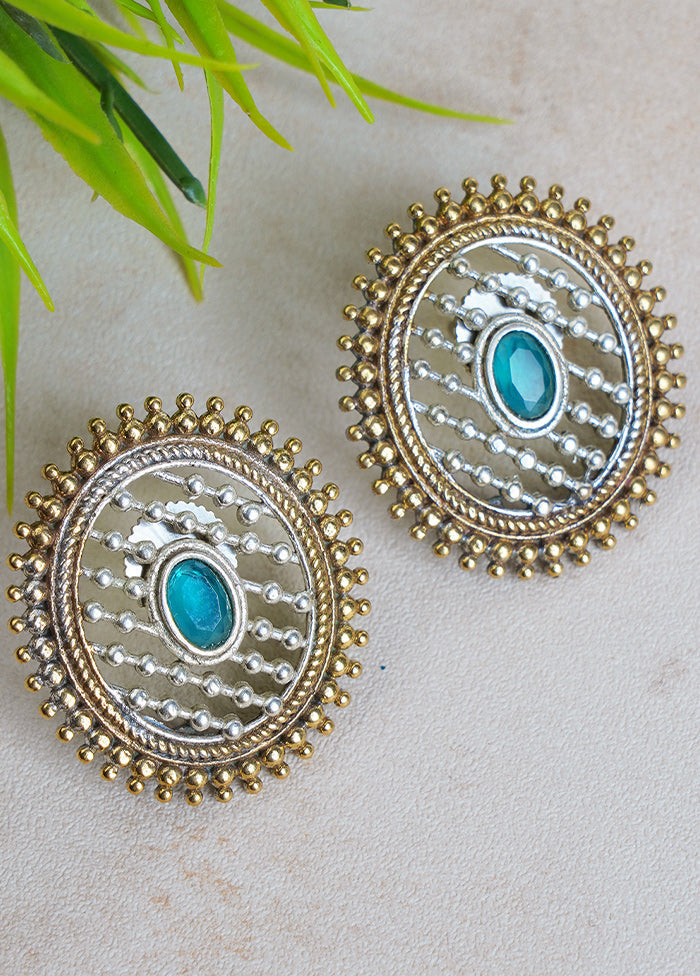 Unique Design Dual Tone Brass Earrings - Indian Silk House Agencies