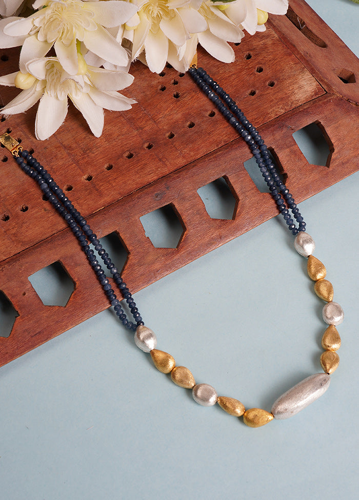 White And Golden Beads Brass Necklace - Indian Silk House Agencies