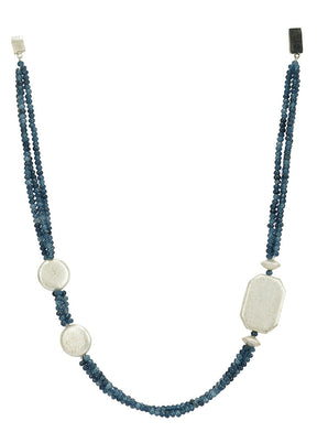 Handcrafted Blue Beads Brass Necklace - Indian Silk House Agencies