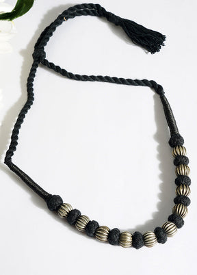 Black Beads With Thread Style Necklace - Indian Silk House Agencies