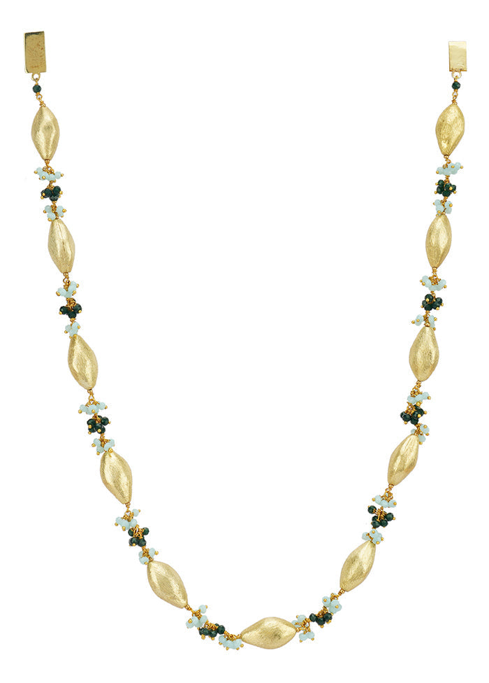 Leaf Shapes Golden Beads Necklace - Indian Silk House Agencies