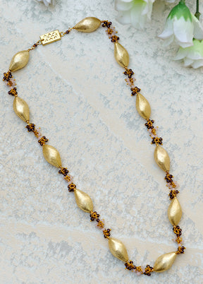 Matte Gold Handcrafted Beaded Necklace - Indian Silk House Agencies