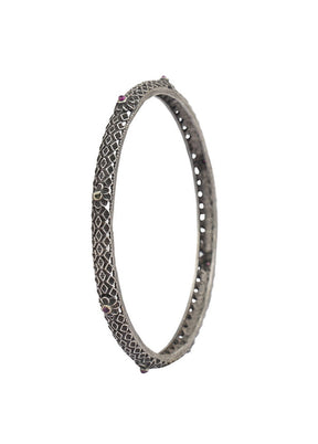 A Stunning Bangle In The Silver Tone Finish With Intricate Handcrafted Detailing - Indian Silk House Agencies