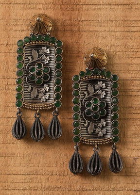 Drop Pattern Dual Tone Earrings - Indian Silk House Agencies