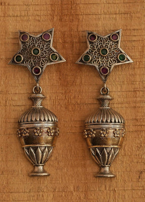 Dual Tone Handcrafted Brass Earrings - Indian Silk House Agencies