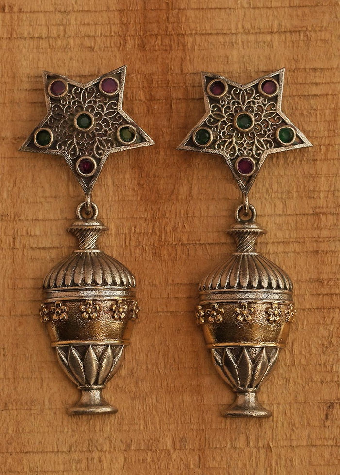 Dual Tone Handcrafted Brass Earrings - Indian Silk House Agencies