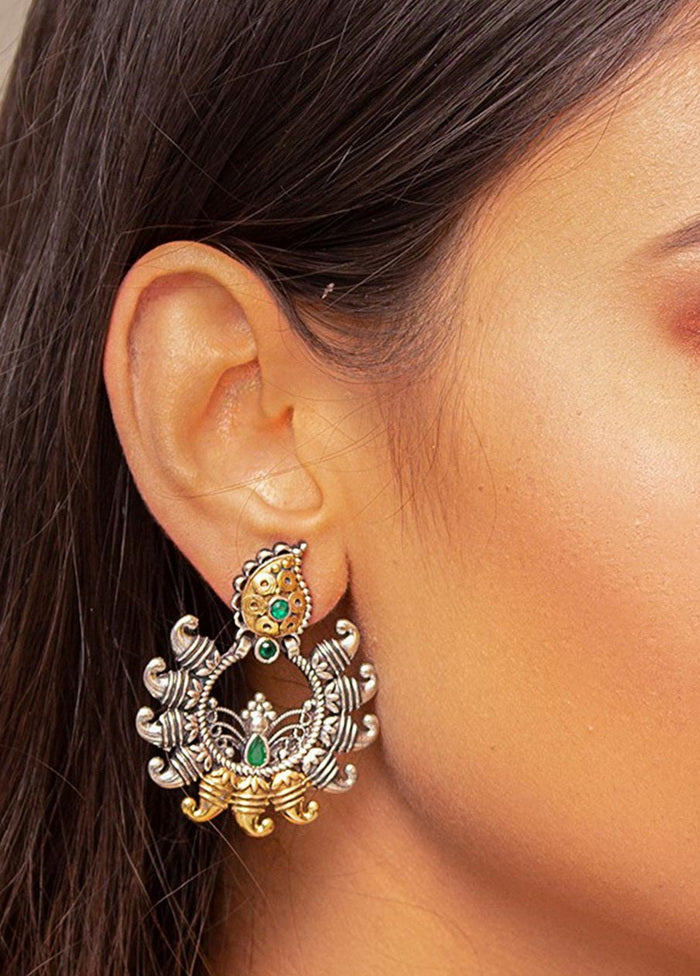 Dual Tone Handcrafted Brass Earrings - Indian Silk House Agencies