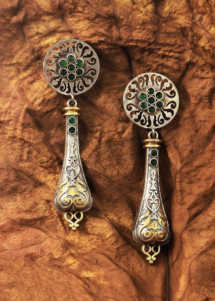 Dual Tone Handcrafted Brass Earrings - Indian Silk House Agencies