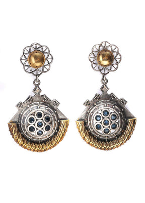 Dual Tone Handcrafted Brass Earrings - Indian Silk House Agencies