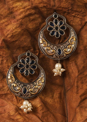 Dual Tone Handcrafted Brass Earrings - Indian Silk House Agencies