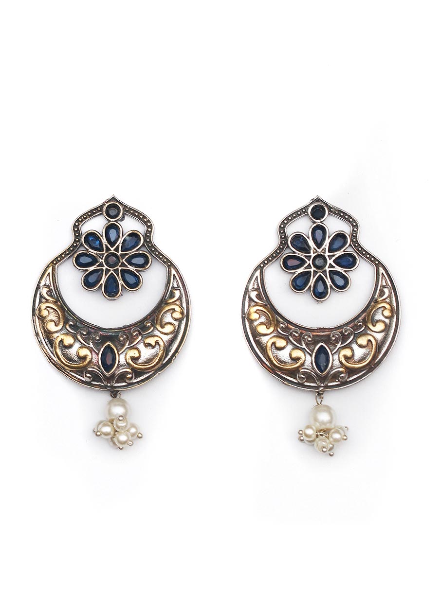 Dual Tone Handcrafted Brass Earrings - Indian Silk House Agencies