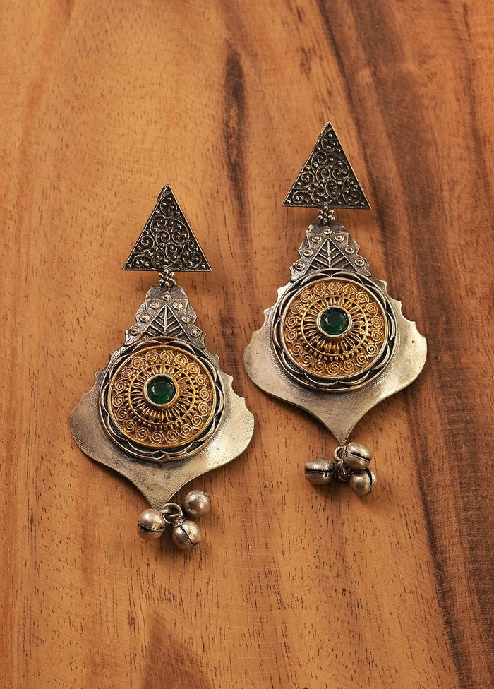 Dual Tone Handcrafted Brass Earrings - Indian Silk House Agencies