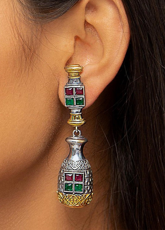 Dual Tone Handcrafted Brass Earrings - Indian Silk House Agencies