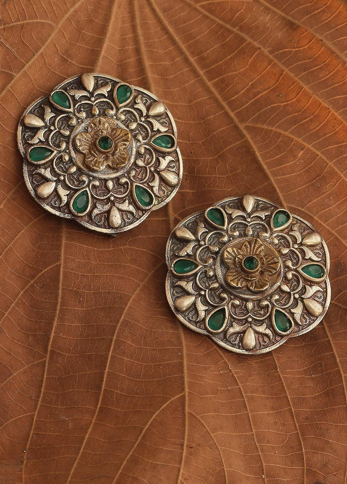 Dual Tone Handcrafted Brass Earrings - Indian Silk House Agencies