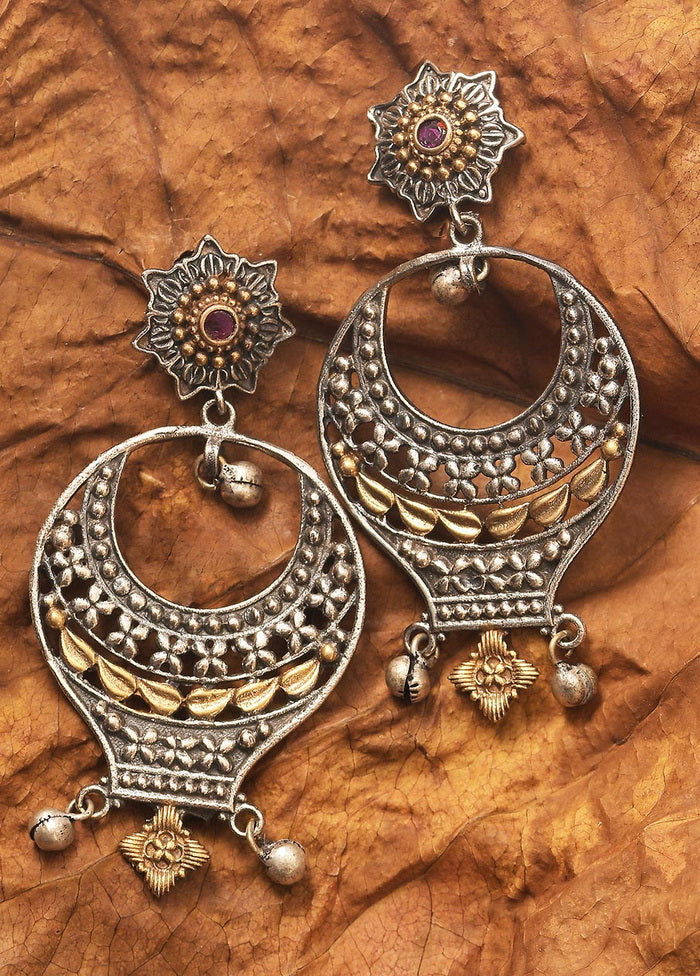 Dual Tone Handcrafted Brass Earrings - Indian Silk House Agencies