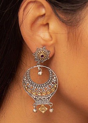 Dual Tone Handcrafted Brass Earrings - Indian Silk House Agencies