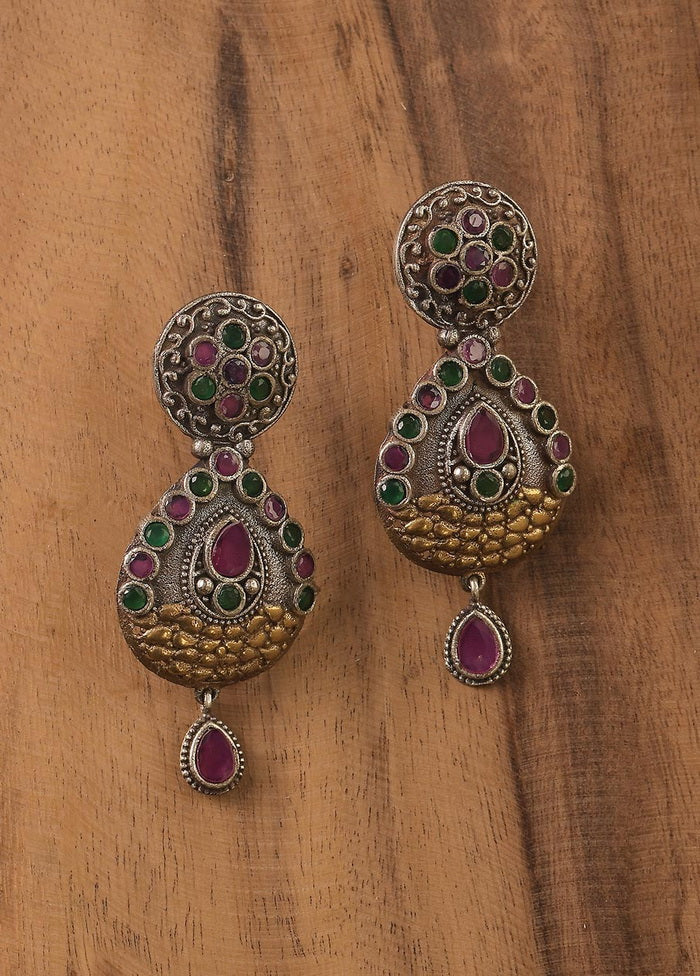 Dual Tone Handcrafted Brass Earrings - Indian Silk House Agencies