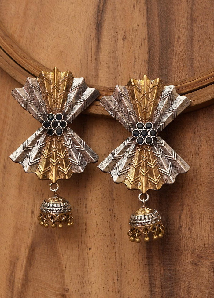 Dual Tone Handcrafted Brass Earrings - Indian Silk House Agencies