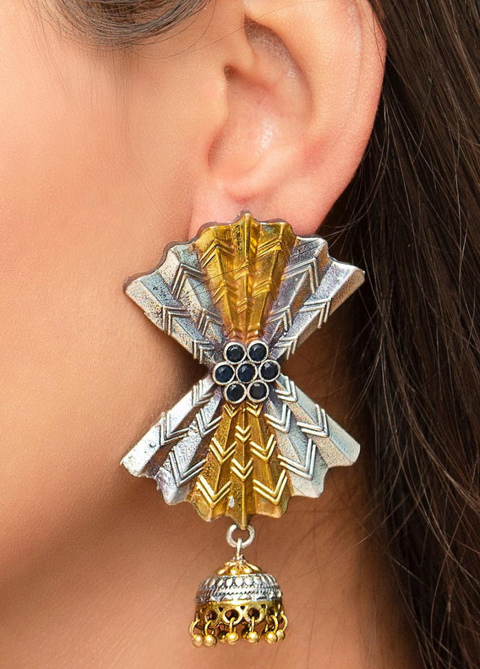 Dual Tone Handcrafted Brass Earrings - Indian Silk House Agencies