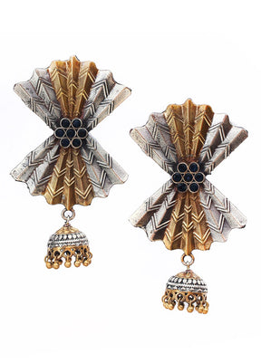 Dual Tone Handcrafted Brass Earrings - Indian Silk House Agencies