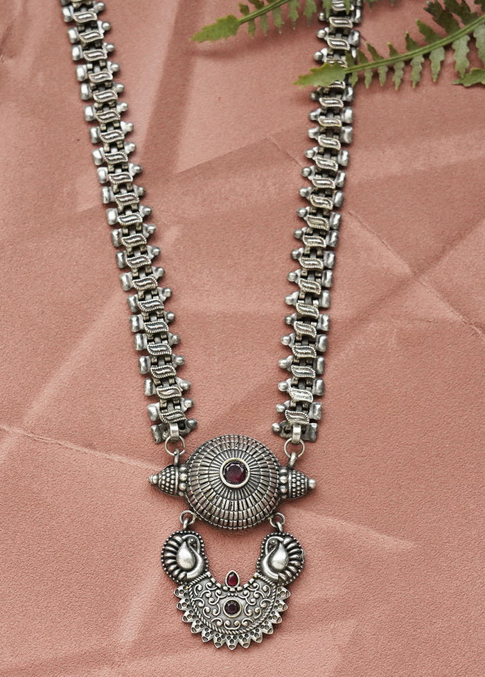 Stunning Necklace Silver Tone Finish With Intricate Handcrafted Detailing - Indian Silk House Agencies