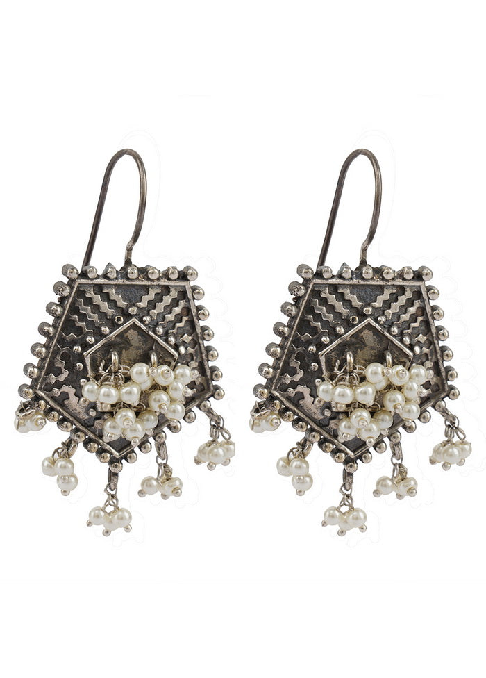 A Stunning Earrings In The Silver Tone Finish With Intricate Handcrafted Detailing - Indian Silk House Agencies