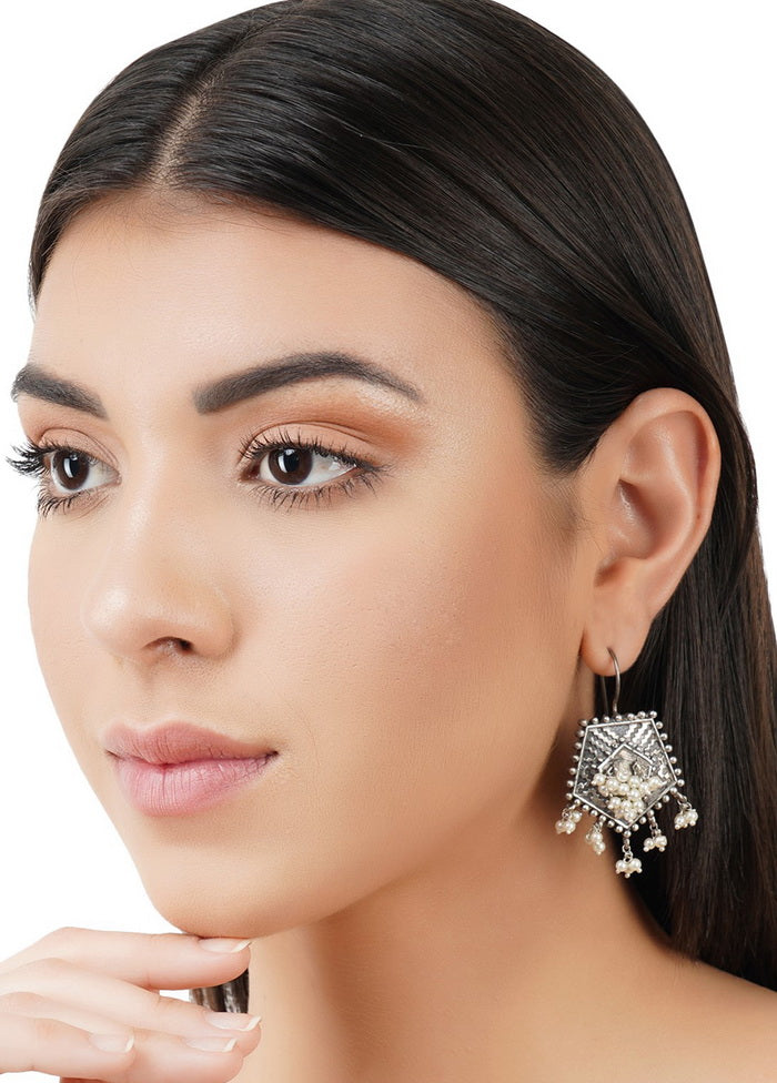 A Stunning Earrings In The Silver Tone Finish With Intricate Handcrafted Detailing - Indian Silk House Agencies