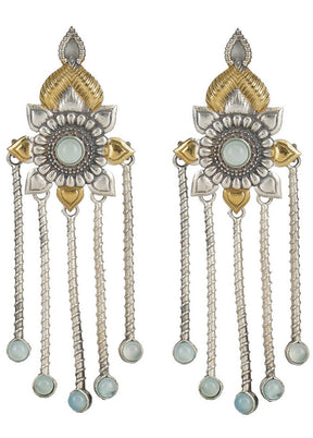 Dual Tone Brass Earrings - Indian Silk House Agencies