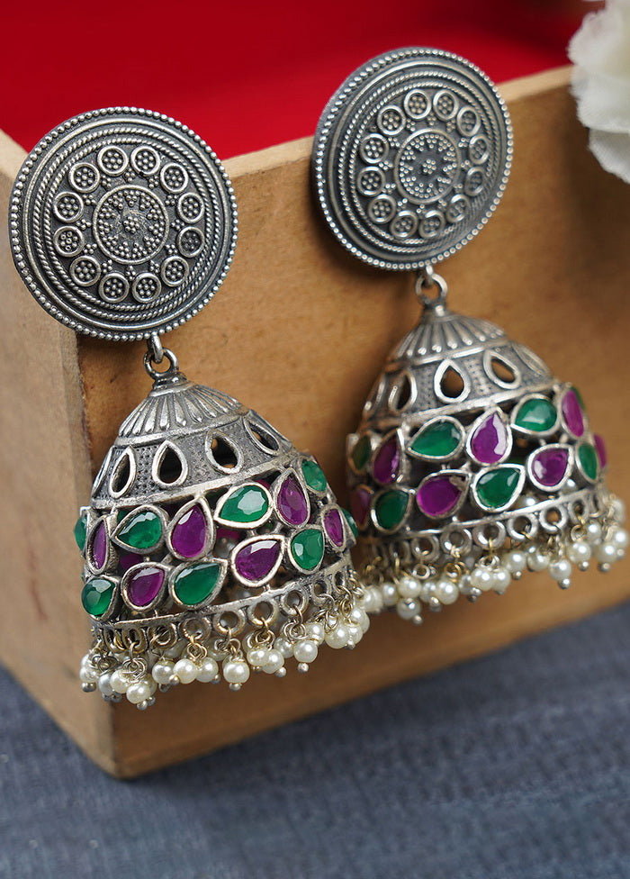 Dual Tone Brass Jhumka - Indian Silk House Agencies