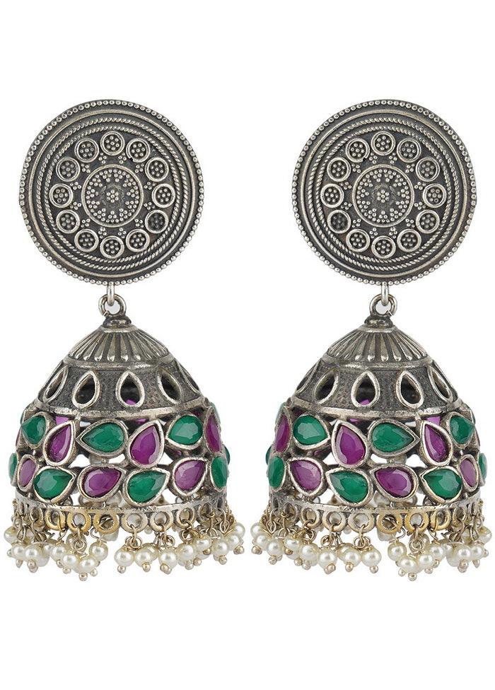 Dual Tone Brass Jhumka - Indian Silk House Agencies