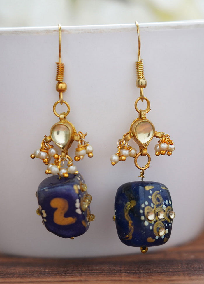 Matte Gold Brass Earrings - Indian Silk House Agencies